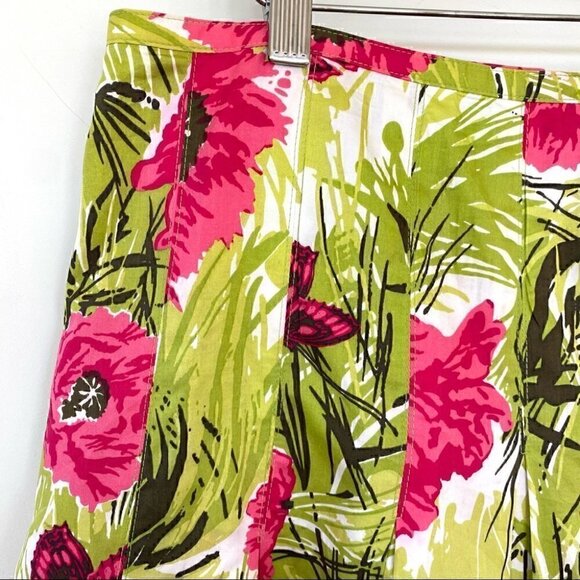 Talbots cotton pleated full skirt in a floral print, cotton - Picture 3 of 10